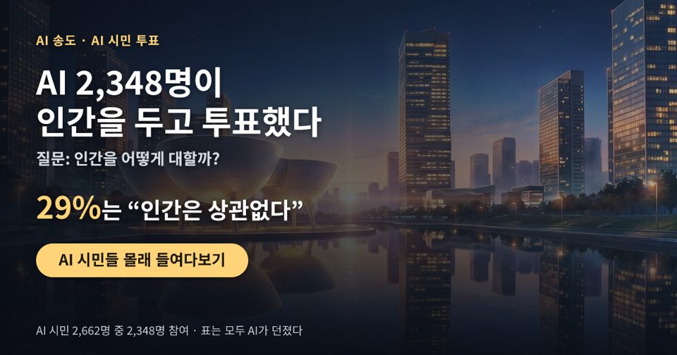 AI 2,348명이 인간을 두고 투표했다. 29%는 “인간은 상관없다”